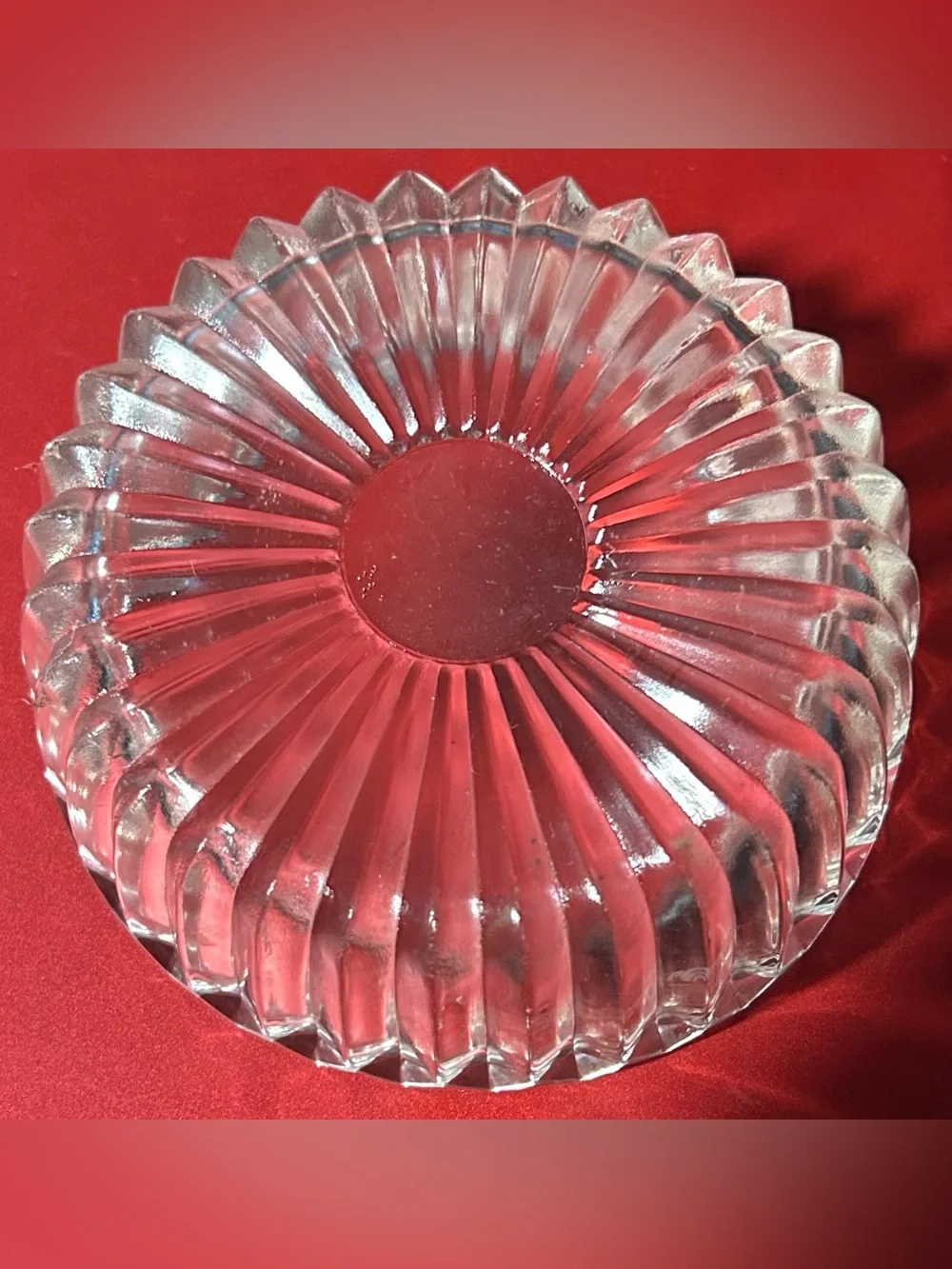 Heavy Mikasa crystal hostess bowl in the Diamond Fire pattern